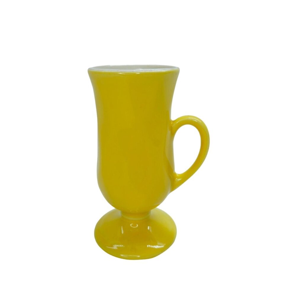 Vintage Hall Yellow Ceramic Coffee Tea Mug Made In USA Mustard Honeycomb